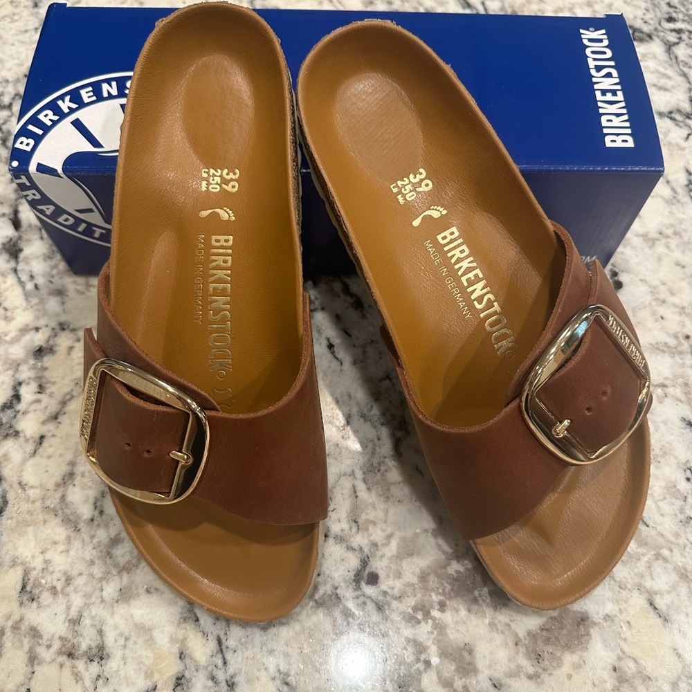 Birkenstock Madrid Big Buckle Cognac
